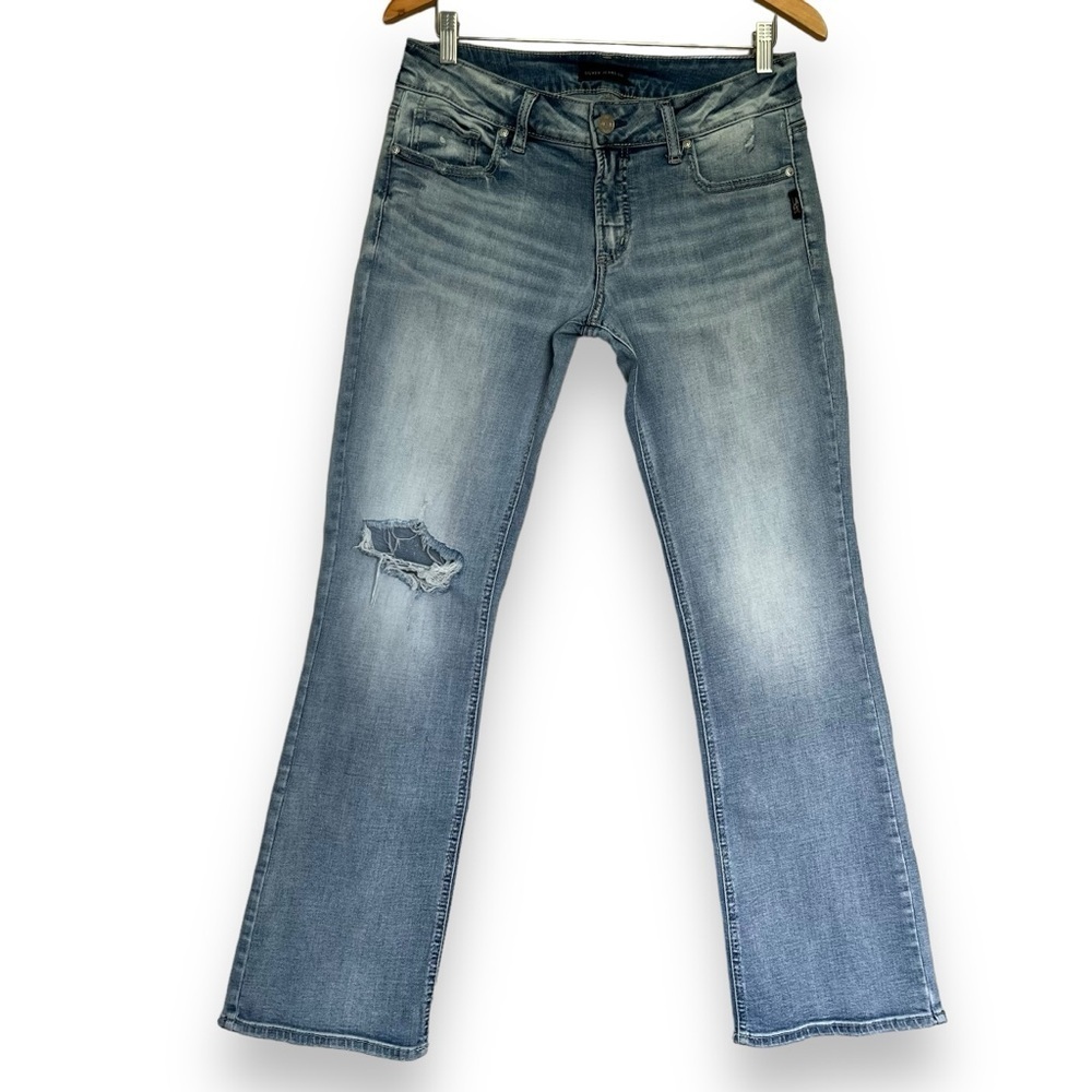 Silver Jeans Britt Slim Bootcut Mid Rise Ripped Women’s Stretch Jeans Size 31x31